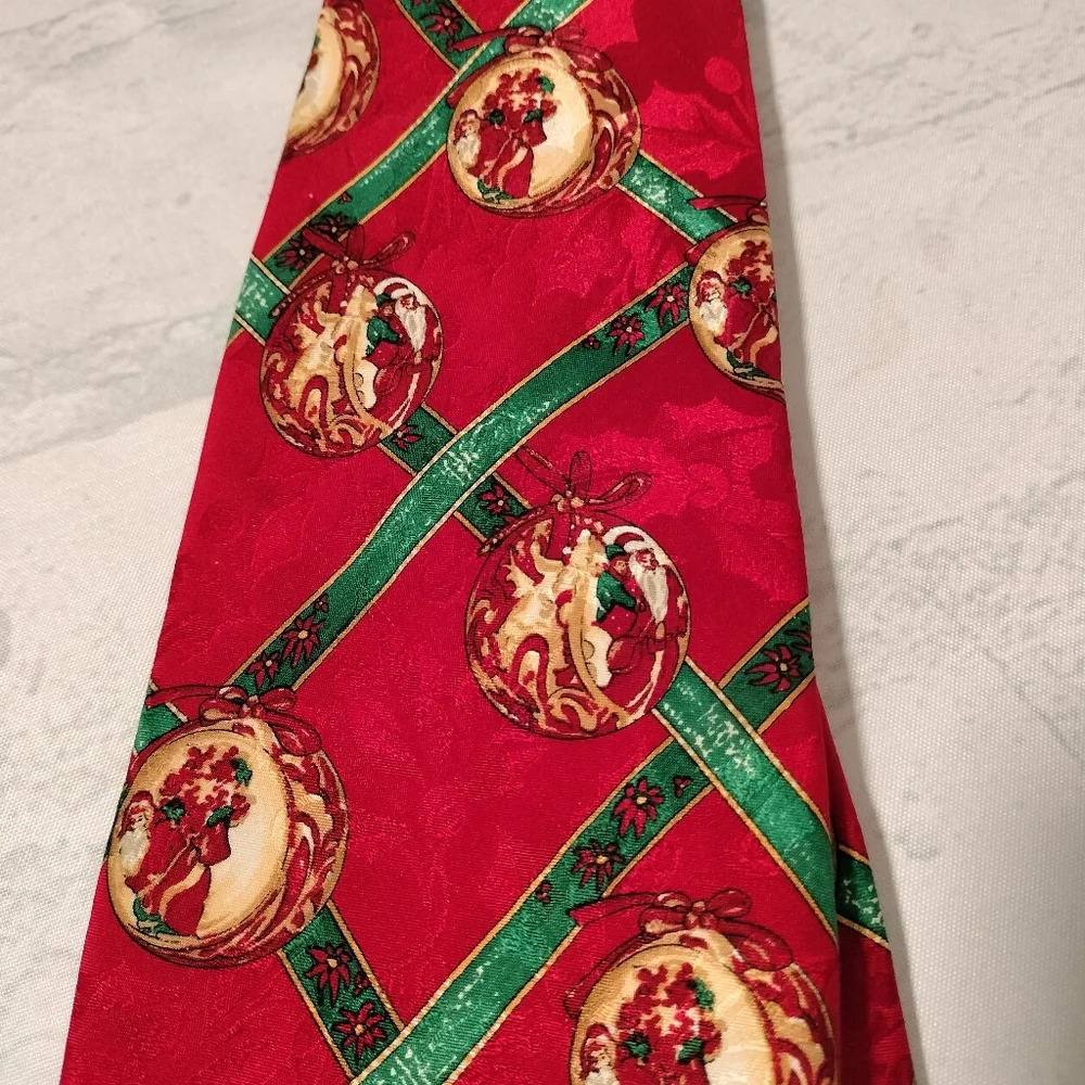 Parisian Robert Talbott Men's Tie Silk Hand Sewn Italy Christmas Santa Holiday - Picture 7 of 10